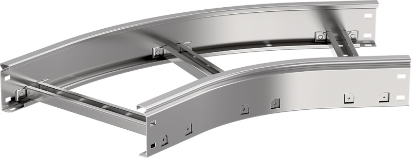 Угол для лестничного лотка горизонтальный IEK LESTA R300 45град. 300х80 фото Угол для лестничного лотка горизонтальный IEK LESTA R300 45град. 300х80 картинка